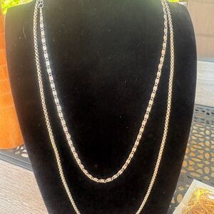 New, Set of Elegant stainless steel silver Chain Necklaces
